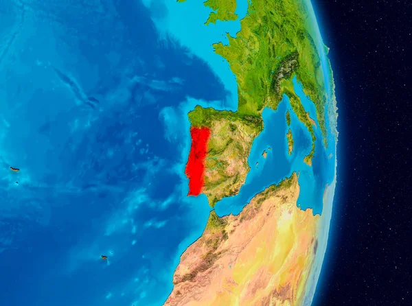 País Portugal Rojo Planeta Tierra Ilustración Elementos Esta Imagen Proporcionados — Foto de Stock