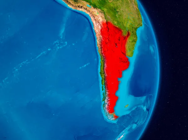 Kraju Argentyna Kolorze Czerwonym Planecie Ziemi Ilustracja Elementy Tego Obrazu — Zdjęcie stockowe