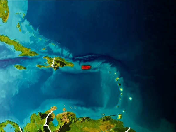 Puerto Rico Ochtend Het Rood Planeet Aarde Met Zichtbare Randen — Stockfoto