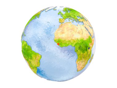 Sierra Leone modeli dünya bir kırmızı vurgulanır. 3d illüstrasyon izole beyaz arka plan üzerinde. Nasa tarafından döşenmiş bu görüntü unsurları.