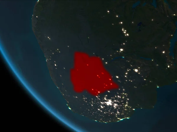 Botswana Desde Órbita Del Planeta Tierra Por Noche Con Texturas —  Fotos de Stock