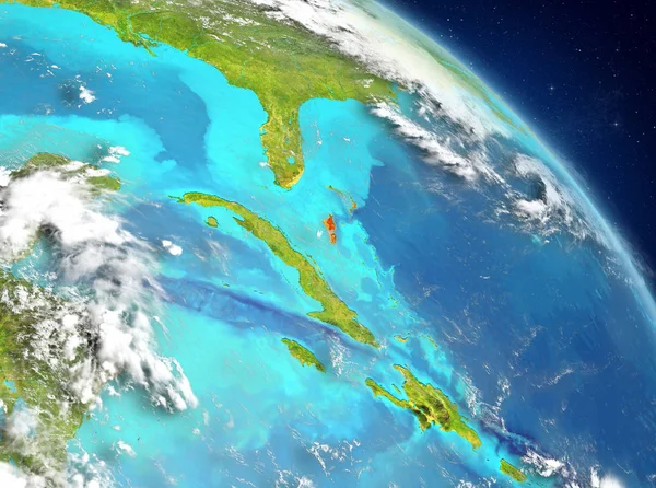 Ілюстрація Багамські Острови Видно Землі Орбіти Ілюстрації Елементи Цього Зображенні — стокове фото