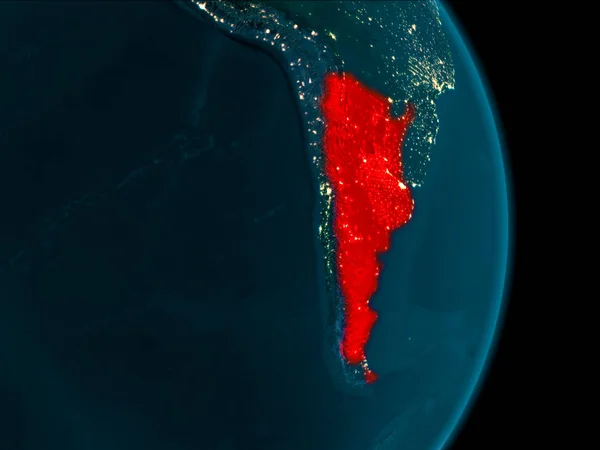 Иллюстрация Аргентины Орбиты Земли Ночью Иллюстрация Элементы Этого Изображения Предоставлены — стоковое фото