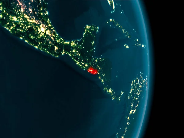 Иллюстрация Сальвадора Орбиты Земли Ночью Иллюстрация Элементы Этого Изображения Предоставлены — стоковое фото