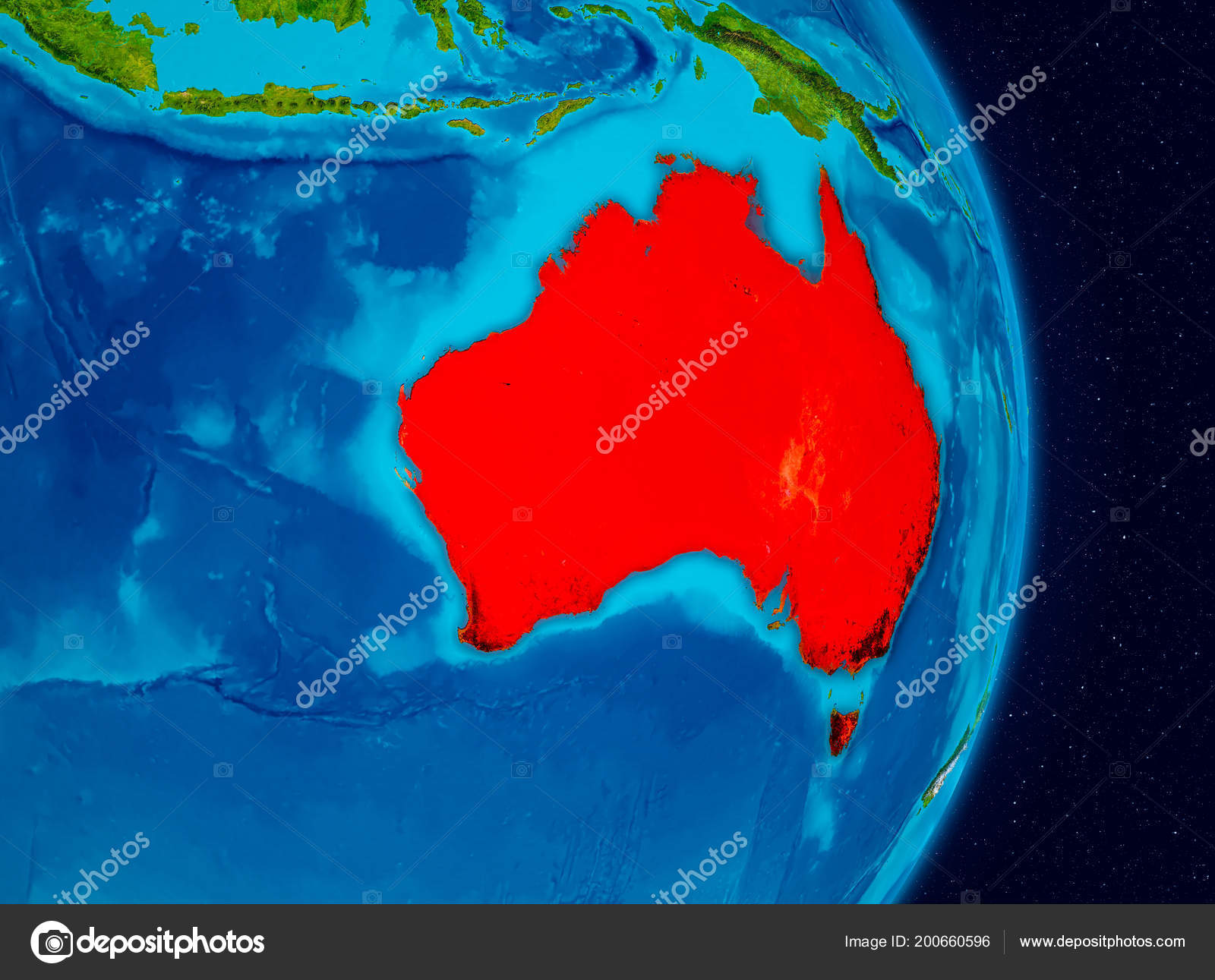 赤地球上でオーストラリアの国 イラスト Nasa から提供されたこのイメージの要素 ストック写真 C Tom Griger