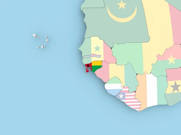 Гвинея Бисау Встроенным Флагом Иллюстрация — стоковое фото