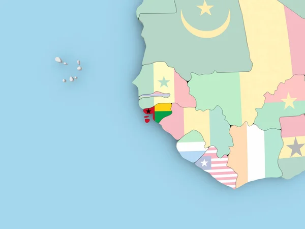 Guinea Bissau Con Bandera Incrustada Ilustración — Foto de Stock