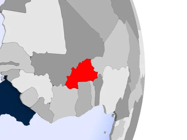 Гвинея Красном Модели Политического Глобуса Прозрачными Океанами Иллюстрация — стоковое фото