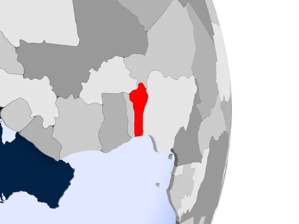 Λιβερία Κόκκινο Χρώμα Στο Μοντέλο Της Πολιτικό Κόσμο Διαφανές Ωκεανούς — Φωτογραφία Αρχείου