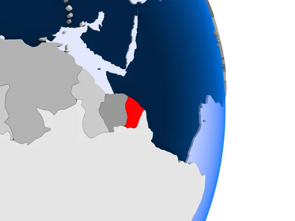 Caribbean Modell Politikai Földgömb Átlátható Óceánok Piros Illusztráció — Stock Fotó