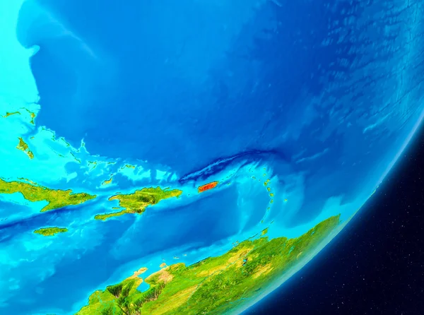 Karte Von Puerto Rico Aus Dem All Auf Dem Planeten — Stockfoto