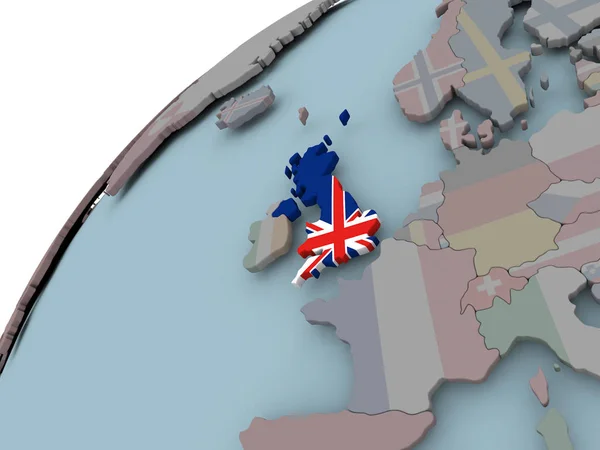 United Kingdom Political Globe Embedded Flags Illustration — Stock Photo, Image