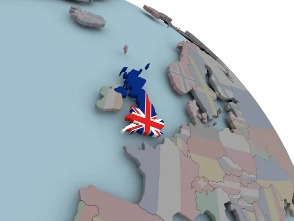 Illustration United Kingdom Political Globe Embedded Flags Illustration — Stock Photo, Image