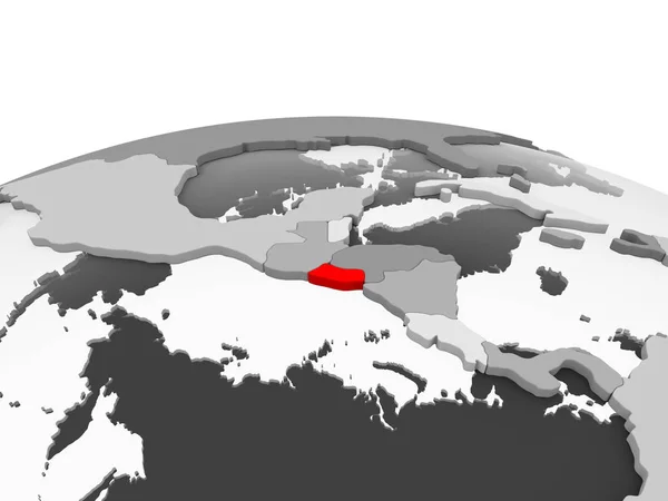 Сальвадор Красном Серой Модели Политического Глобуса Прозрачными Океанами Иллюстрация — стоковое фото