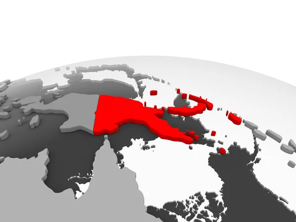 바다와 세계의 모델에 빨간색에서 파푸아 일러스트 — 스톡 사진