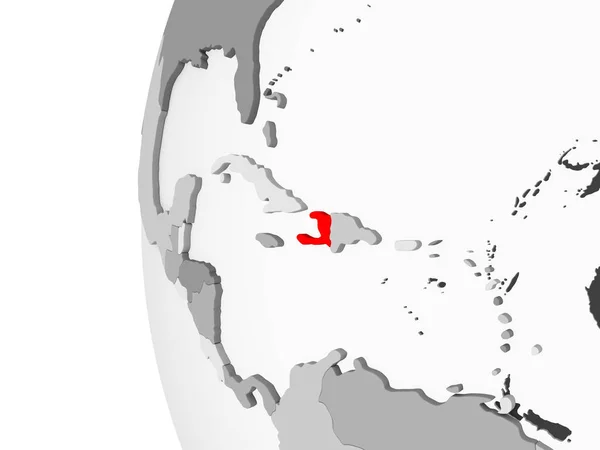 ハイチは 灰色で強調表示されます透明な海と政治の世界の モデル イラストレーション — ストック写真