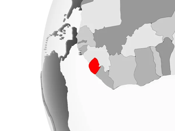 Sierra Leone Wyróżnione Szarym Model Globus Polityczny Przezroczystym Oceanów Ilustracja — Zdjęcie stockowe