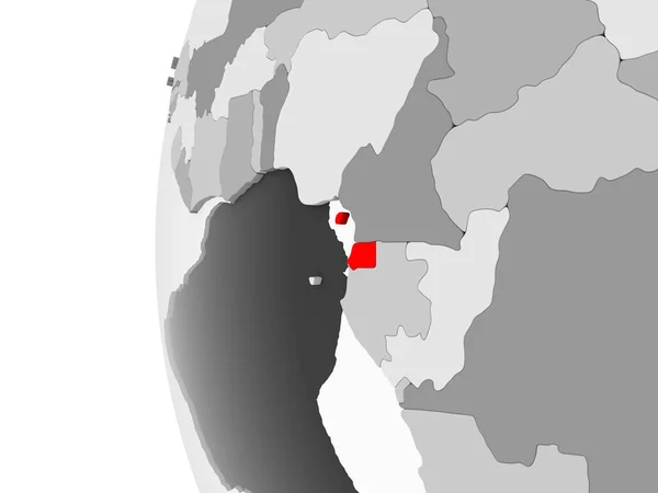 Ekvatorialguinea Markeras Grå Modell Politiska Världen Med Öppet Hav Illustration — Stockfoto