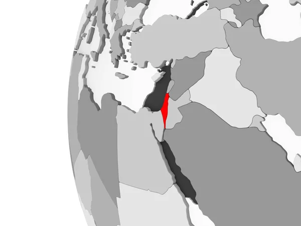 イスラエルは 灰色で強調表示されます透明な海と政治の世界の モデル イラストレーション — ストック写真