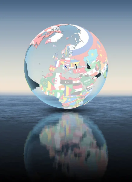 Croatia Political Globe Floating Water Illustration — Stock Photo, Image