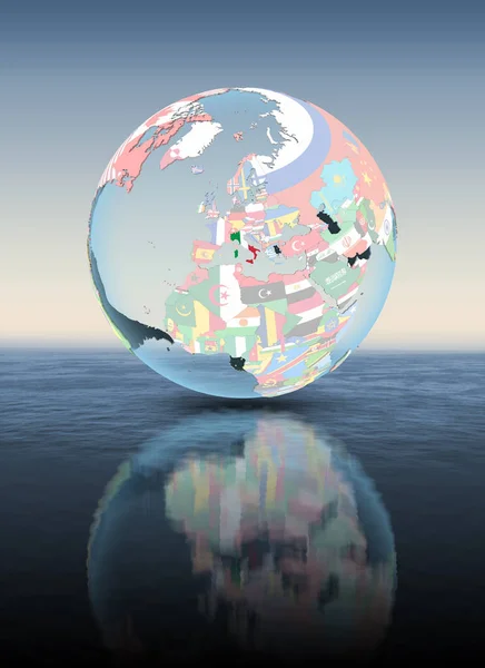 Italy Political Globe Floating Water Illustration — Stock Photo, Image