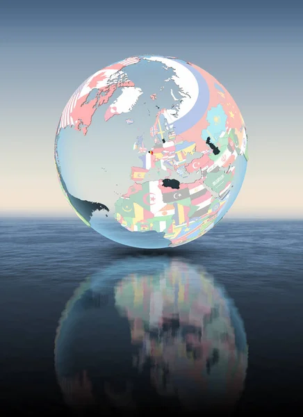 Belgium Political Globe Floating Water Illustration — Stock Photo, Image