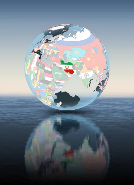 Iran Political Globe Floating Water Illustration — Stock Photo, Image