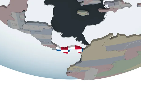 Panama Politiska Jordglob Med Inbäddade Flagga Illustration — Stockfoto