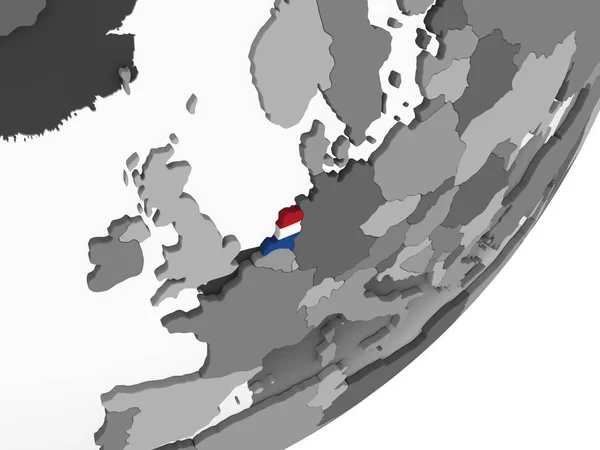 플래그로 세계에 네덜란드입니다 일러스트 — 스톡 사진