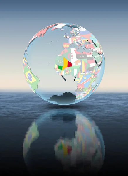 Mali Political Globe Floating Water Illustration — Stock Photo, Image