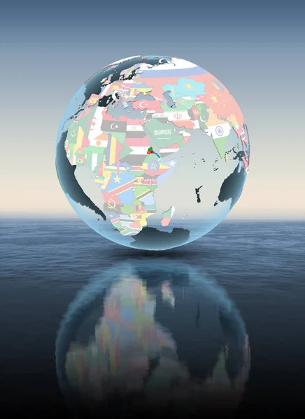 Eritrea Political Globe Floating Water Illustration — Stock Photo, Image