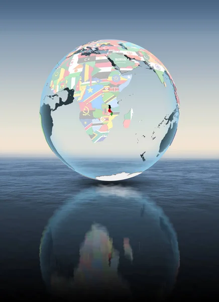 Malawi Political Globe Floating Water Illustration — Stock Photo, Image