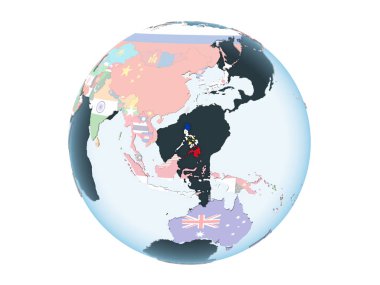 Filipinler katıştırılmış bayrak ile parlak siyasi dünya üzerinde. 3d illüstrasyon izole beyaz arka plan üzerinde.