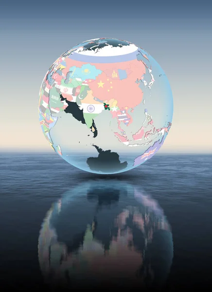 Bangladesh Political Globe Floating Water Illustration — Stock Photo, Image