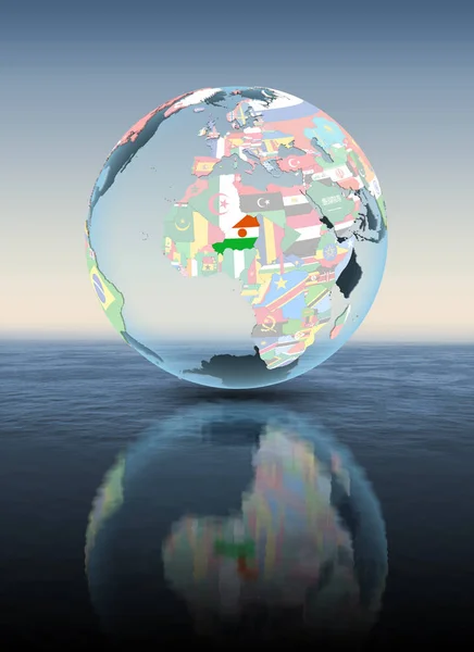 Niger Political Globe Floating Water Illustration — Stock Photo, Image