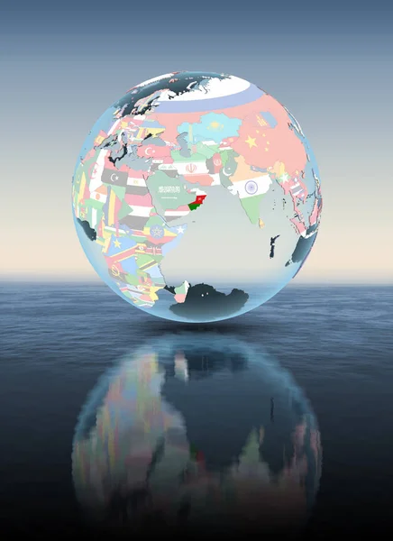 Oman Political Globe Floating Water Illustration — Stock Photo, Image