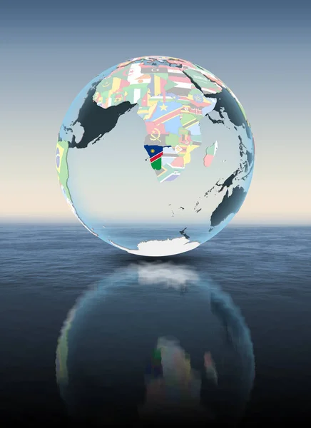 Namibia Political Globe Floating Water Illustration — Stock Photo, Image