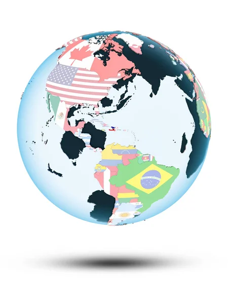 Haiti Political Globe Shadow Isolated White Background Illustration — Stock Photo, Image