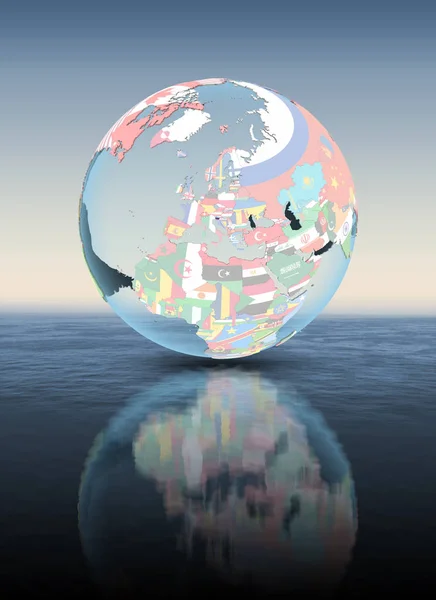 Slovenia Political Globe Floating Water Illustration — Stock Photo, Image