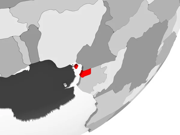 Ilustrace Rovníkové Guiney Zvýrazněny Červeně Šedý Glóbus Transparentní Oceány Obrázek — Stock fotografie