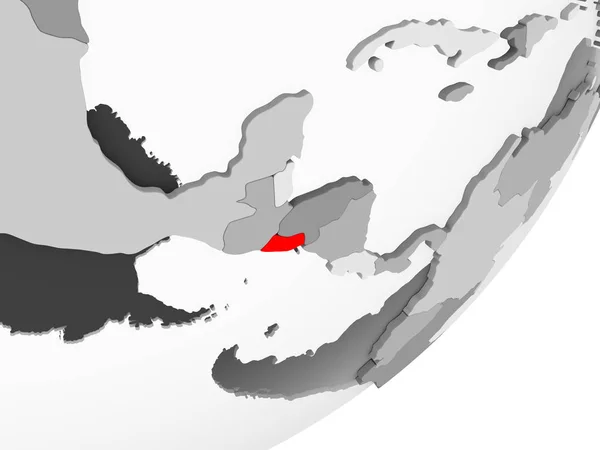萨尔瓦多的例证以红色在灰色地球以透明的海洋突出显示 — 图库照片