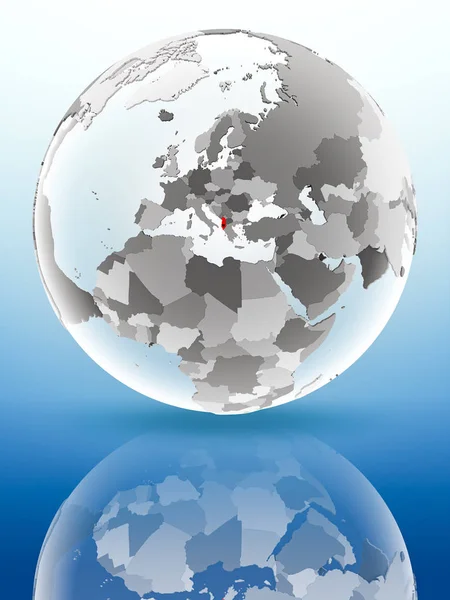 Albania Flag Globe Reflecting Shiny Surface Illustration — Stock Photo, Image