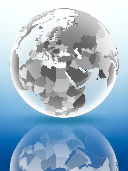 Cyprus Flag Globe Reflecting Shiny Surface Illustration — Stock Photo, Image