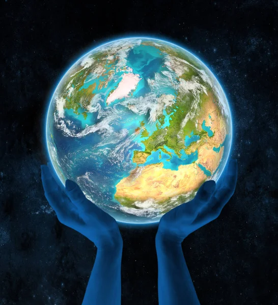 Ireland Earth Hands Space Illustration — Stock Photo, Image