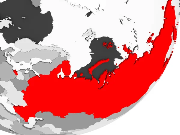 透明な海と灰色世界の赤で強調表示されているロシアのイラスト イラストレーション — ストック写真