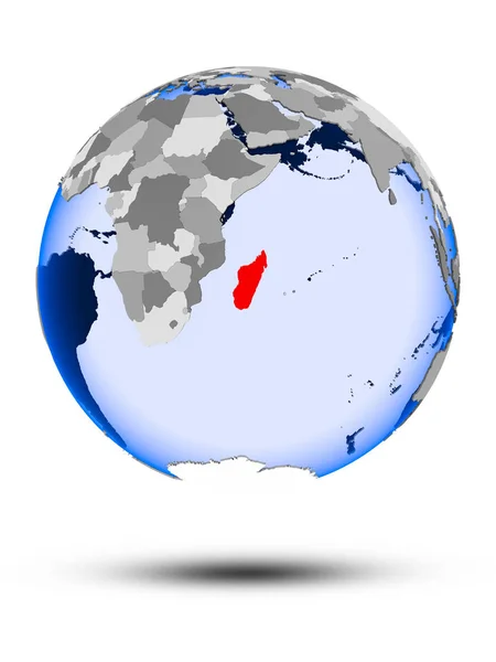 Madagaskar Gölge Yarı Saydam Okyanus Beyaz Arka Plan Üzerinde Izole — Stok fotoğraf