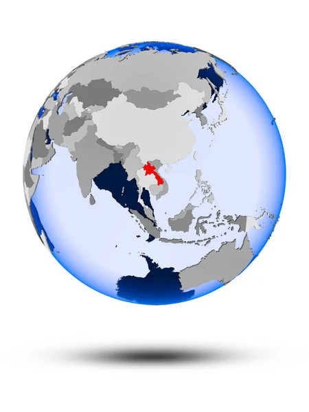 Laos Gölge Yarı Saydam Okyanus Beyaz Arka Plan Üzerinde Izole — Stok fotoğraf