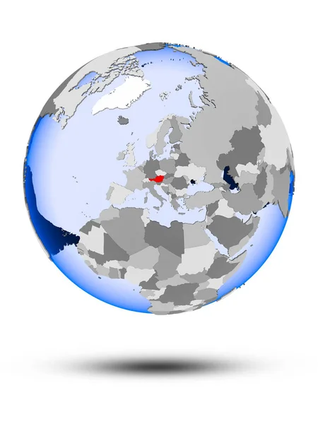 Austria Political Globe Shadow Translucent Oceans Isolated White Background Illustration — Stock Photo, Image