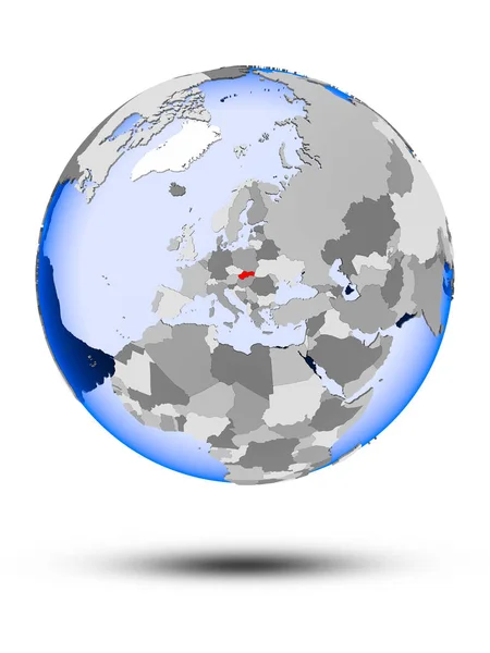 Словакия Политическом Глобусе Тенью Прозрачными Океанами Изолированы Белом Фоне Иллюстрация — стоковое фото