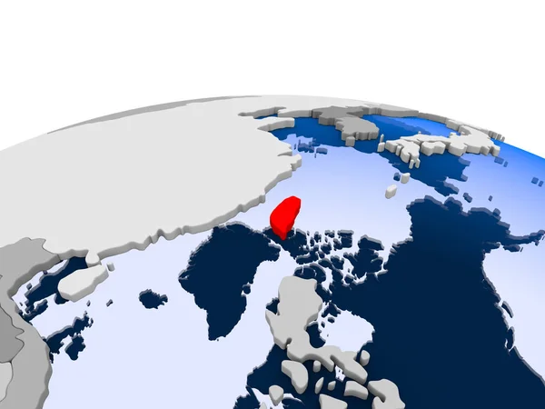 Taiwan Highlighted Red Political Globe Transparent Oceans Illustration — Stock Photo, Image